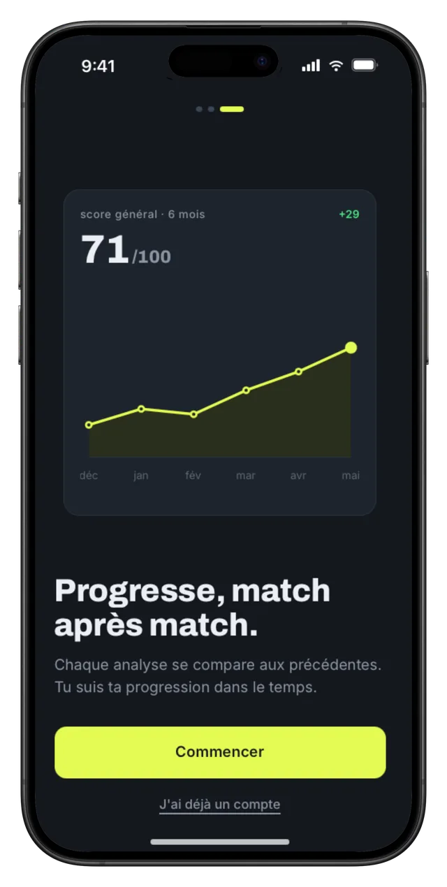 Kanchara progress screen: your game improving match after match
